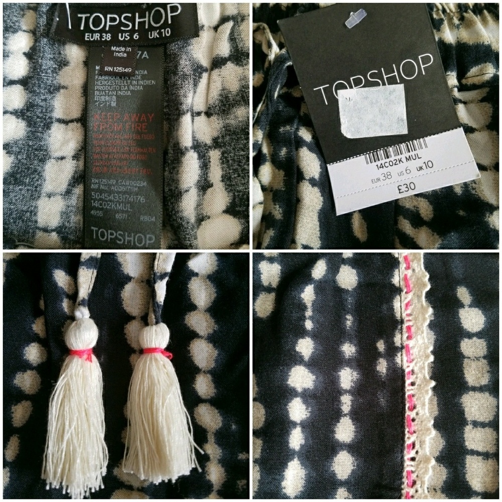 💕 TOPSHOP CROCHET TRIM TIE-DYE SHORTS - Picture 6 of 8